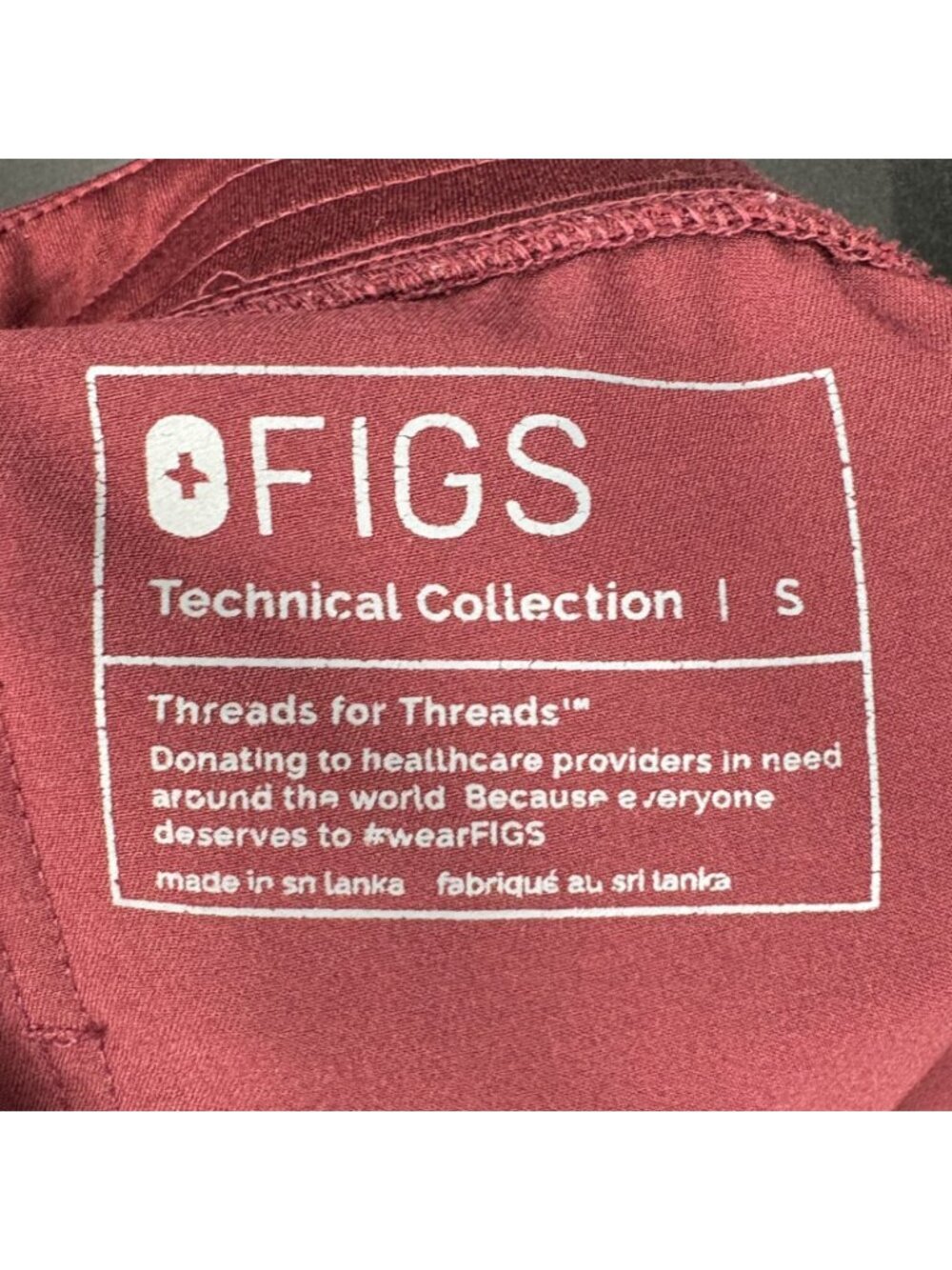 FIGS Women's Zamora Jogger Scrub Pants S Burgundy Healthcare Nursing Medical - Picture 6 of 11